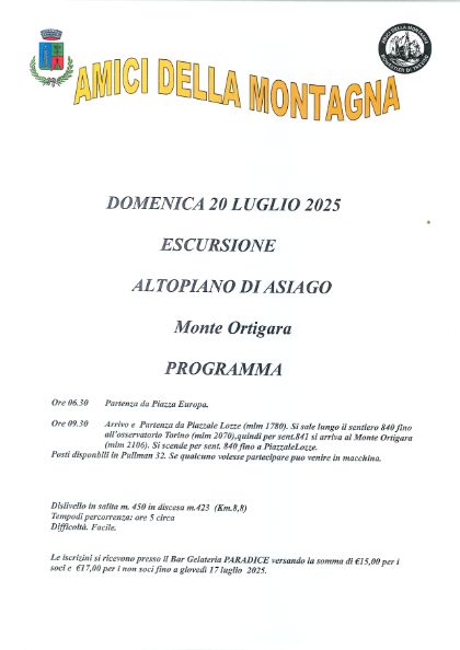 ⛰🗻 Amici della Montagna - Uscita del 20.07.2025 🗻⛰ ⛰🗻 Amici della Montagna - Uscita del 20.07.2025 🗻⛰